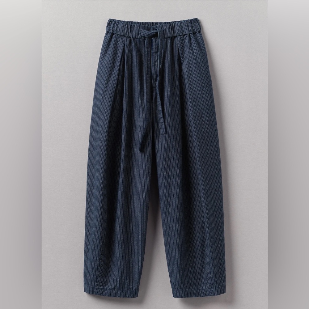 TOAST London Bronwen indigo blue stripe cotton trouser pants Small NWT